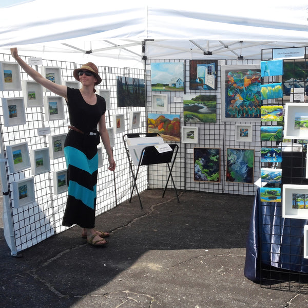 My artist booth at the Wellfleet Drive-In Flea Market on Cape Cod a few years ago.