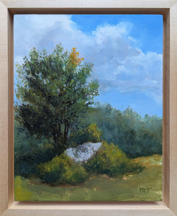 "First of the Season" framed 8x10 inch oil on panel painting