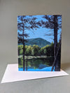 The profile of Mount Webster as you approach from the west is distictive. It looms over Crawford Notch and looks gorgeous framed by tall pines along the shore of tiny Ammonoosuc Lake. Small 4x5½" greeting cards. High quality prints of paintings on archival felted cardstock. Certified by the Forest Stewardship Council.