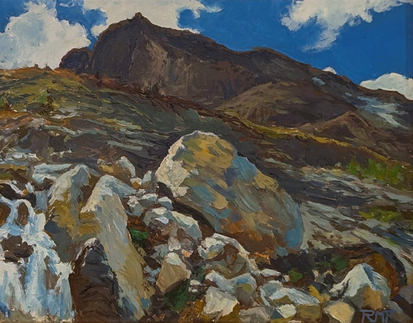 "Simplon Pass after Sargent," framed 8x10 inch oil on panel painting