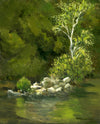 "Boom Pier, Berlin" 8x10 inch oil painting on panel by Artist Rebecca M. Fullerton. White Mountains, New Hampshire.