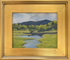The delicate greens of spring, peepers waking up around the pond, rain clouds rolling by. Walking up the Zealand Valley on a warm spring day is pure magic. 8 x 10 inch oil on panel painting framed in a 13 x 15 inch gold-toned, wood frame signed by the artist wired and ready to hang