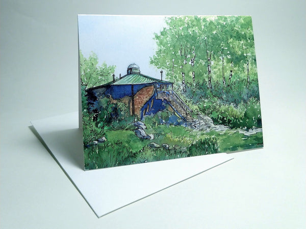 All eight AMC White Mountain Huts as a set of greeting cards! Send a note reminiscing about your last great trip to New Hampshire's mountains. Set contains one of each card of the eight huts: Lonesome Lake, Greenleaf, Galehead, Zealand Falls, Mizpah Spring, Lakes of the Clouds, Madison Spring and Carter Notch Huts. All in dazzling color and ready to mail. Eight small 4"x5½" greeting cads. High quality prints of original paintings by Rebecca M. Fullerton.