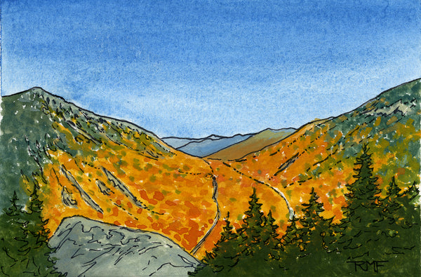 Mount Willard Series #16, 3.5x5.5 inch gouache on paper painting (SOLD)