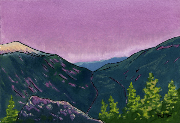 Mount Willard Series #03, 3.5x5.5 inch gouache on paper painting