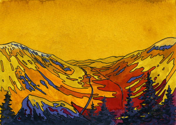 Mount Willard Series #07, 3.5x5.5 inch gouache on paper painting