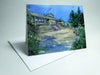 All eight AMC White Mountain Huts as a set of greeting cards! Send a note reminiscing about your last great trip to New Hampshire's mountains. Set contains one of each card of the eight huts: Lonesome Lake, Greenleaf, Galehead, Zealand Falls, Mizpah Spring, Lakes of the Clouds, Madison Spring and Carter Notch Huts. All in dazzling color and ready to mail. Eight small 4"x5½" greeting cads. High quality prints of original paintings by Rebecca M. Fullerton.