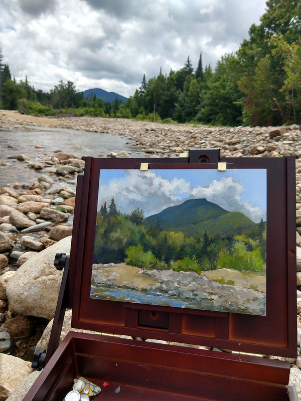Painting en plein air on the Zealand Road, White Mountain National Forest, New Hampshire.