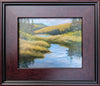 Autumn Marsh Oil on panel, 8 x 10 inches Framed in a 13 x 15 inch dark walnut frame Signed by the artist Wired and ready to hang Painted in and shipped direct from the White Mountains, New Hampshire This painting captures the still beauty of an autumn evening on a marsh in the mountains. The clouds are turning pink as the light fades, and crickets are singing in the tall grasses. The cool evening air is settling over the water, creating a sense of peace and tranquility.
