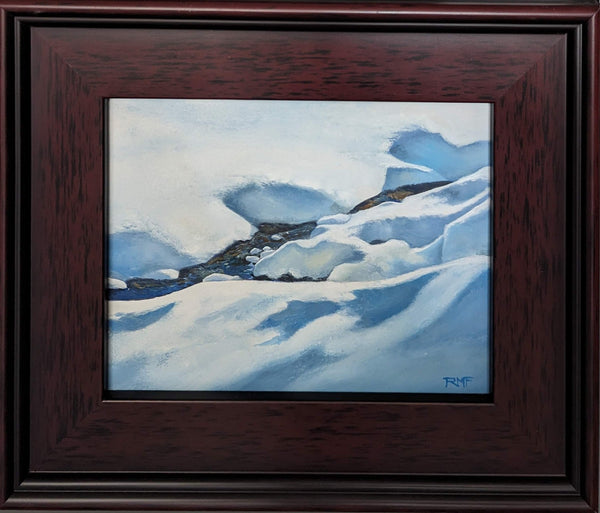 "Shapes of Winter" framed 8x10 inch oil on panel painting (SOLD)