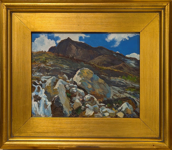 "Simplon Pass after Sargent," framed 8x10 inch oil on panel painting