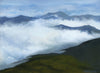 Seeing clouds settle like pools in the valley below a mountain range is one of my favorite phenomenon. This is a view down along the Crawford Path looking south into the Pemigewasset Wilderness where, in the early evening clouds rolled like ocean waves between the peaks.