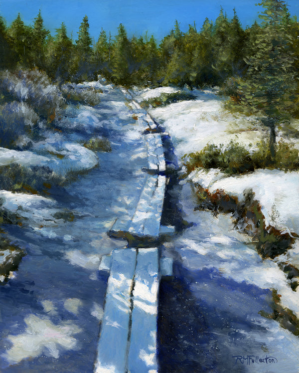 Bog Bridges in Winter, 8x10 inch fine art print, White Mountains, New Hampshire