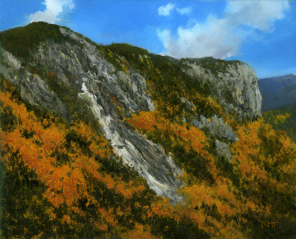 "Eagle Cliff in Autumn" 8x10 inch oil painting on panel