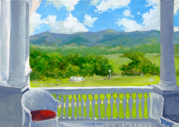 "Best Seat in the House" 5x7 inch oil painting on panel