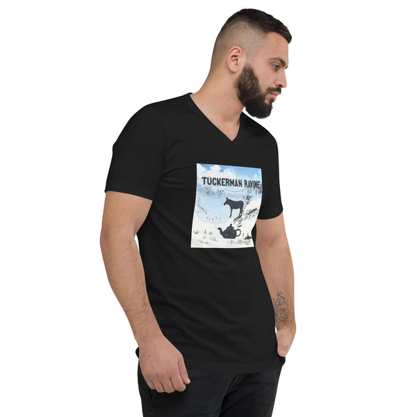 "Tuckerman Ravine: A** Over Tea Kettle" Unisex Short Sleeve V-Neck T-Shirt