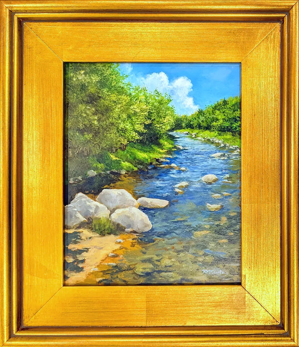 "A Bend in the River" framed 8x10 inch oil on panel painting (SOLD)