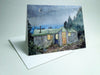 All eight AMC White Mountain Huts as a set of greeting cards! Send a note reminiscing about your last great trip to New Hampshire's mountains. Set contains one of each card of the eight huts: Lonesome Lake, Greenleaf, Galehead, Zealand Falls, Mizpah Spring, Lakes of the Clouds, Madison Spring and Carter Notch Huts. All in dazzling color and ready to mail. Eight small 4"x5½" greeting cads. High quality prints of original paintings by Rebecca M. Fullerton.