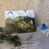 Greeting card of "Franconia Ridge and Eagle Cliff," an oil painting by Rebecca M. Fullerton.