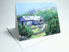 All eight AMC White Mountain Huts as a set of greeting cards! Send a note reminiscing about your last great trip to New Hampshire's mountains. Set contains one of each card of the eight huts: Lonesome Lake, Greenleaf, Galehead, Zealand Falls, Mizpah Spring, Lakes of the Clouds, Madison Spring and Carter Notch Huts. All in dazzling color and ready to mail. Eight small 4"x5½" greeting cads. High quality prints of original paintings by Rebecca M. Fullerton.