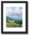 Appalachian Mountain Club Lakes of the Clouds Hut, White Mountain National Forest, White Mountains, New Hampshire. Fine art print of a watercolor painting. Gifts for hikers, backpackers, outdoor enthusiasts and hut fans.