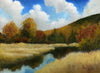 Capture the beauty of White Mountains autumn with this stunning oil painting.  Experience the warm, dry days, lazy clouds, and motionless pond waters in this idyllic scene.  Perfect for any home décor, this framed painting is ready to hang and bring autumn joy all year long.